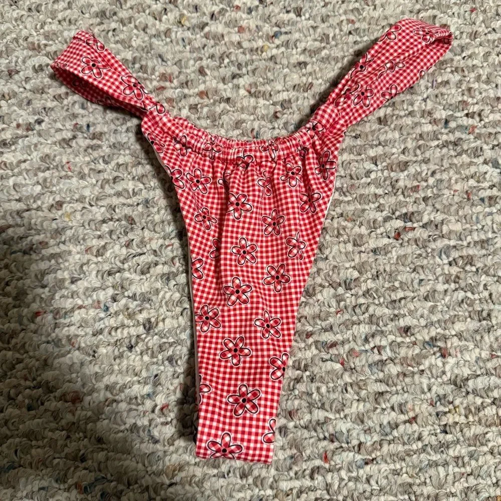 NWT Frankie’s Bikinis VS Pink Reilly Bikini Bottom Ladybug Lane- Size Medium